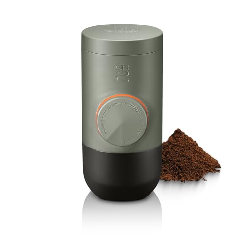 WACACO Minipresso GR2 Portable Coffee Maker - Olive Grey, Manual Espresso Machine