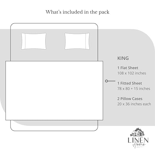 King Size 100% Cotton Percale Sheet Set - White, 4 Pieces, Deep Pocket Variation 01