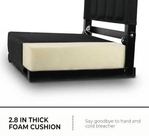 SPORT BEATS Stadium Folding Seat with Back Support - Large Black