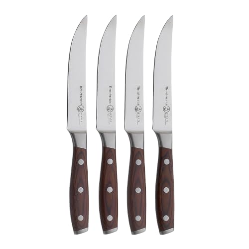 Pakkawood Handle Messermeister Avanta 5” Forged Steak Knife Set, 4-Piece