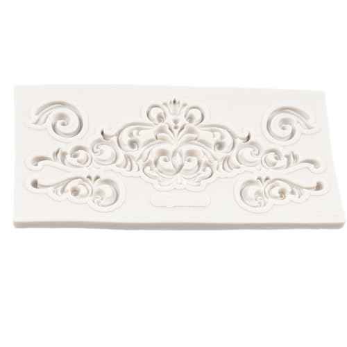 Baroque Fondant Mold Curlicues Scroll Lace Border Silicone Mold For Cake Decoration Chocolate Cupcake Topper Candy Sugar Craft Polymer Clay Gum Paste