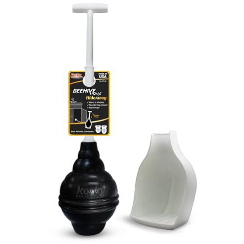 Korky BeehiveMAX Hideaway Toilet Plunger & Holder - White