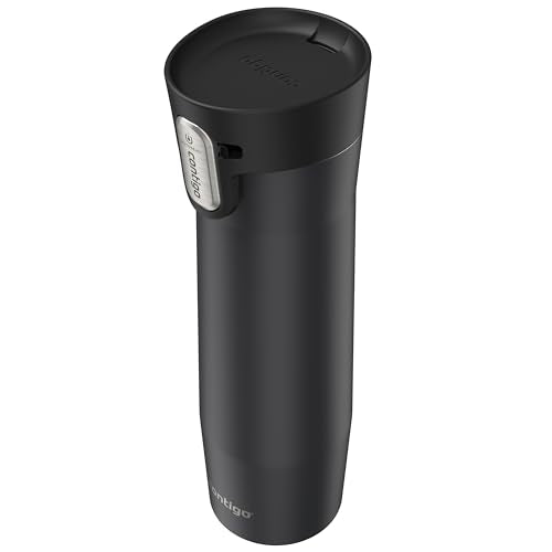 Insulated Travel Mug - Stainless Steel, 24oz, Leak-Proof, Matte Black