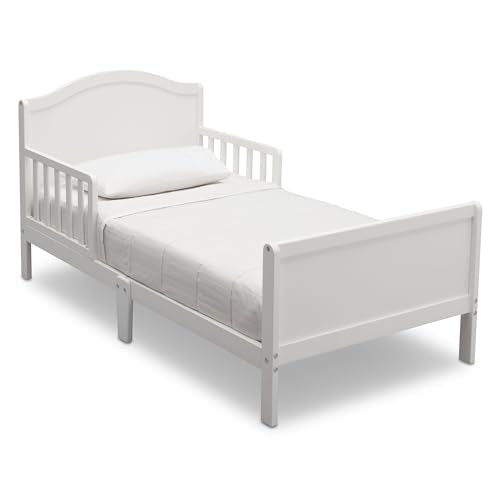 Toddler Bed with Guardrails - Bianca White, Greenguard Gold Certified - Delta Children Bennett