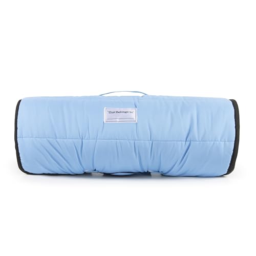Blue Spiderman Kids Nap Mat with Embedded Pillow & Blanket – Toddler Travel Bed