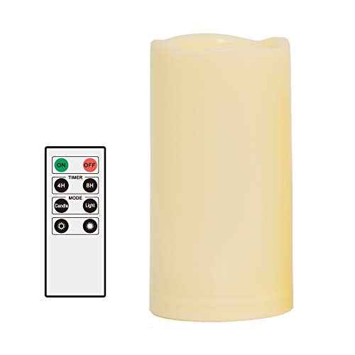 Outdoor Waterproof Flameless LED Pillar Candle with Remote Timer Battery Operated Plastic Flickering Decorative Fake Candle Light for Festival Celebration Wedding Party Decoration Gift Choice 3¡±x 6¡±