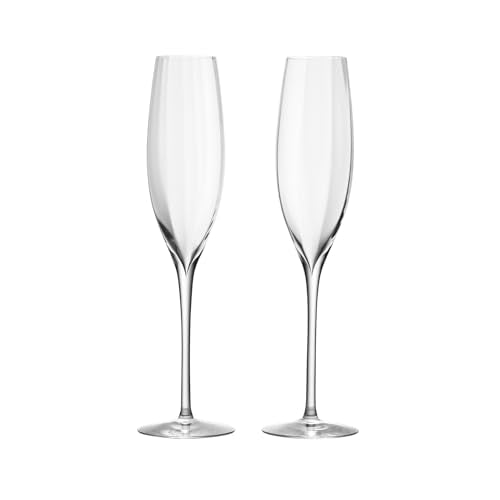 Waterford Elegance Optic Champagne Flute Pair - Crystal Stemware for Celebrations