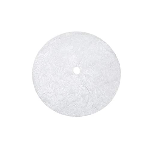 Sattiyrch Faux Fur Christmas Tree Skirt,White Xmas Decorations for 5ft Christmas Tree (White, 30in)