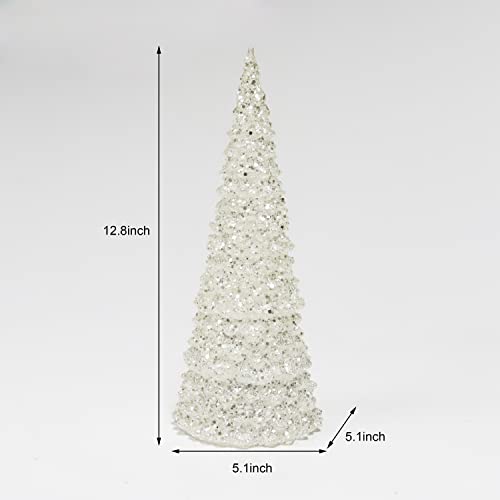 12.5-Inch Color Changing LED Acrylic Tree Decor - Battery Operated Holiday Tabletop Accent