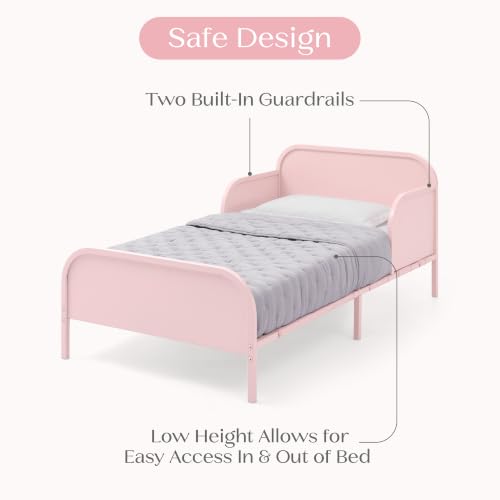 Delta Children Pink Magic Magnet Toddler Bed with Book Storage, Safety & Custom Magnets
