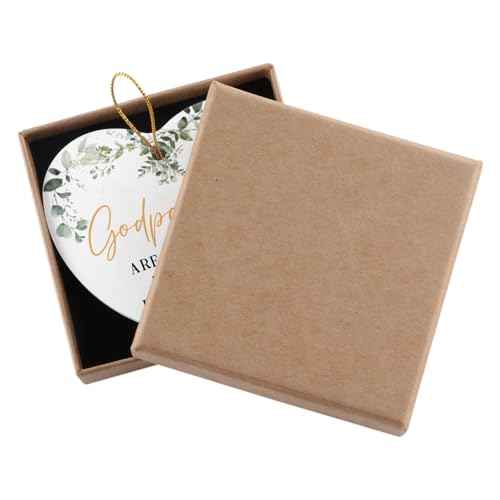 Best Gifts for Godparents Thank You for Being Mine Godparents Gifts Ideas Godparent Gift from Godchild Birthday Gift for Godparent Christmas Tree Decoration Ceramic Heart Ornament