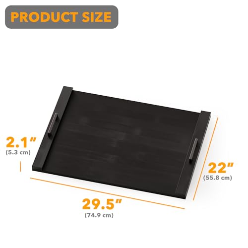 SpaceAid 29.5W x 22D x 2.1H Black Bamboo Stove Cover with Handles – Kitchen Decor & Organizer
