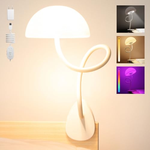 Smallish Shroommate Dorm Room Clip-On Bed Light - White