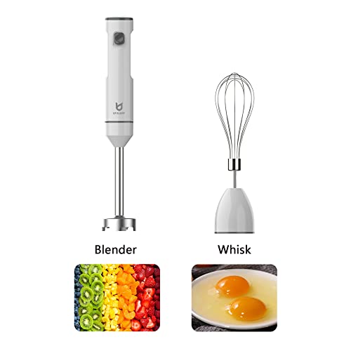 Cordless Hand Blender with Whisk - Rechargeable Food Mixer for Smoothies & Soups