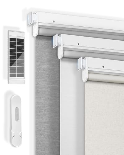 Manner Snow-White Blackout Motorized Blinds with Remote - 35x72 Inches