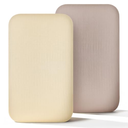 Baby Bassinet Sheets Bamboo Viscose Cotton Oeko-TEX Certified - Buttercream + Latte