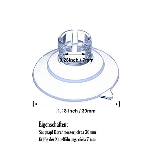 30s-Pack Mini Suction Cups for Fairy Lights, 30 mm Small Clear Suckers for Christmas Light, Light String Hooks Holders, Rope Light Caddy Window Suction Cup Clips Hang Seasonal Xmas Decorations