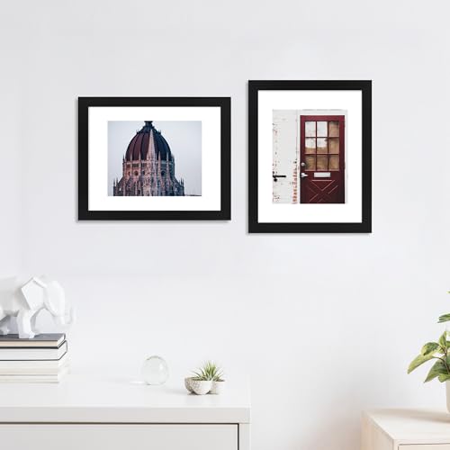 SZYUU Black 11x14 Inch Picture Frame Set of 4 with Real Glass Wall Mount