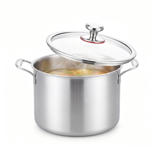 Ptaciow 7 Quart Titanium Soup Pot - Healthy Non-Stick Cooking, Even Heating