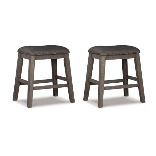Gray Counter Height Stools Set of 2 - Backless Dining Bar Stools