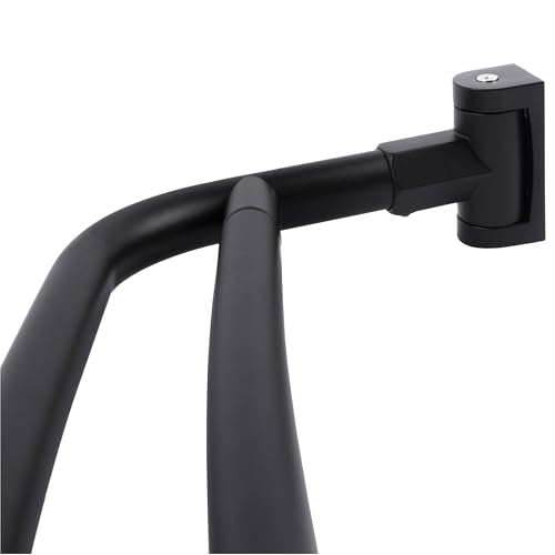 JS Jackson Supplies Double Curved Shower Rod Black - Adjustable Metal Bath Divider
