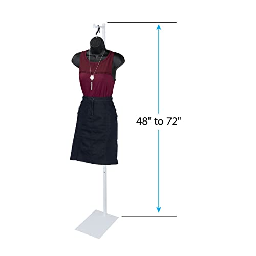 Adjustable White Clothing Display Rack - Single Arm Garment Stand for Retail & Boutique Use