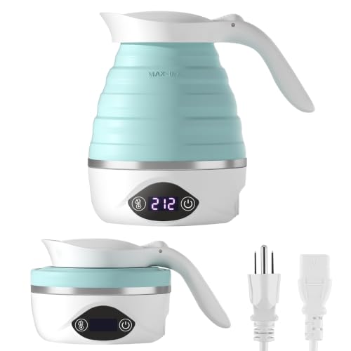 Collapsible Travel Electric Kettle 700mL, Fast Boil & LCD Temp Control