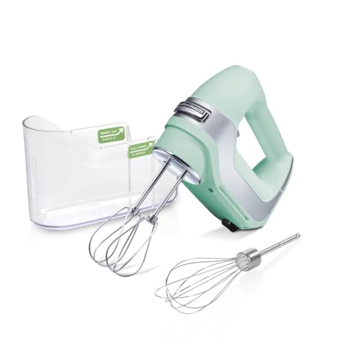 Hamilton Beach Professional Mint 5-Speed Electric Hand Mixer with Storage Case & Attachments