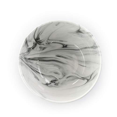 Elama Fine Marble 16-Piece Stoneware Dinnerware Set for 4 in Black & White
