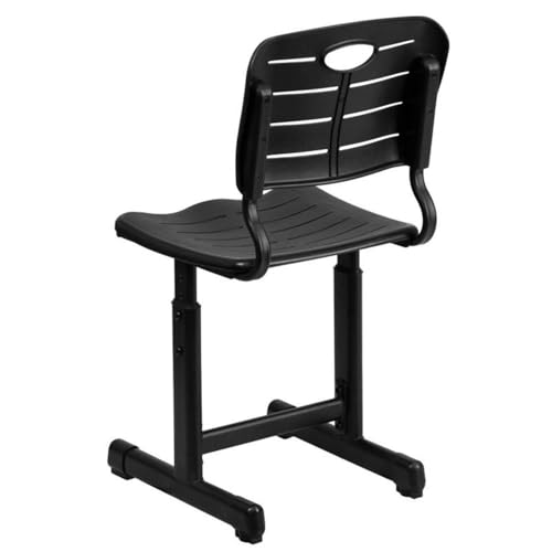 Flash Furniture Adjustable Black Student Chair with Pedestal Frame, Set of 1, 16.5-18.5" Seat Height