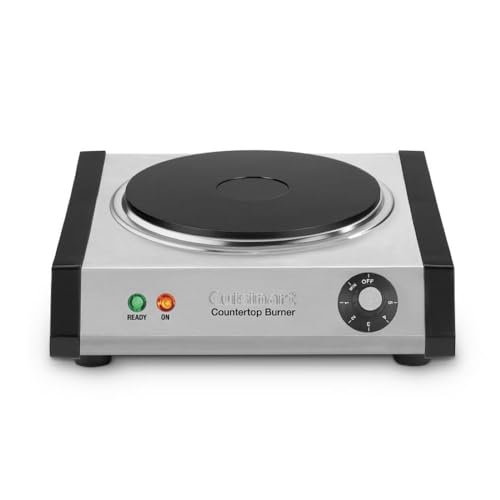 Cuisinart Cast Iron Single Burner - 1300W Portable Stainless Steel Cooktop