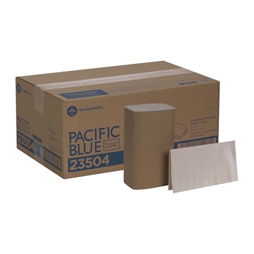 Brown Recycled Paper Towels - Pacific Blue Basic S-Fold 250-Pack, 9.2 x 10.2 Inches