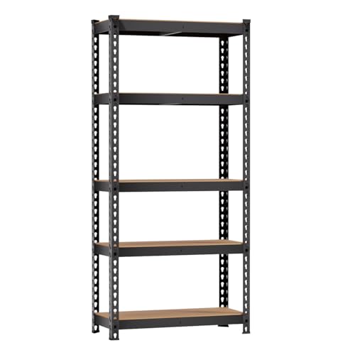 BestOffice 36W x 16D x 72H Heavy Duty 5-Tier Garage Shelving with Adjustable MDF Shelves