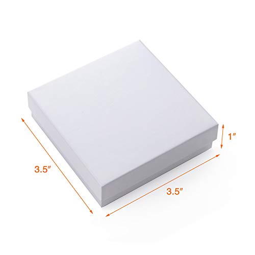 White Jewelry Gift Boxes 96 Pack 3.5x3.5x1 Inch Small Cardboard Storage Boxes