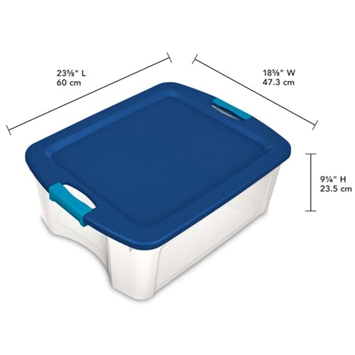 12 Gallon Plastic Storage Bins with Lids - 6-Pack, Secure Latch & Carry Handles