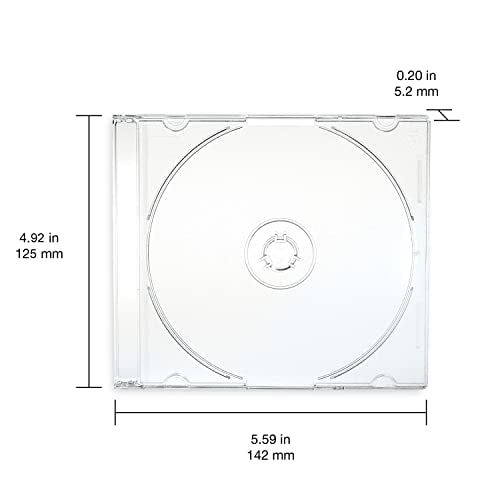 Verbatim 50-Pack Assorted Slim CD DVD Blu-ray Disc Cases - Clear & Colors