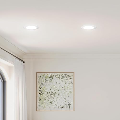 Amico 6 Pack 6 Inch Recessed LED Can Lights with 5 CCT, White, E26 Retrofit Trim Kit