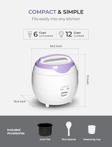 CUCKOO 12-Cup Rice Cooker and Warmer, White, Model CR-0671V