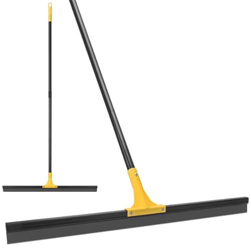 Yellow 30-Inch Heavy Duty Rubber Floor Squeegee for Concrete & Tile