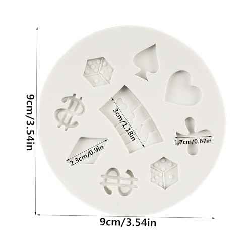 Poker Silicone Molds Playing Cards Hearts Diamonds Spades Clubs Fondant Mold for Casino Themed Cake Decoration Cupcake Topper Chocolate Candy Polymer Clay Gum Paste