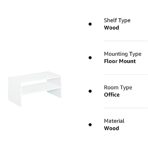 White 24-Inch Horizontal Stackable Closet Organizer Shelf Storage