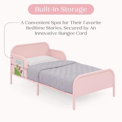 Delta Children Pink Magic Magnet Toddler Bed with Book Storage, Safety & Custom Magnets