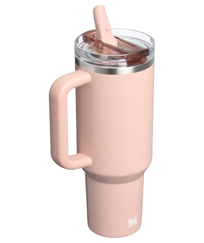 STANLEY Quencher ProTour Flip Straw Tumbler with Leakproof Lid 40 oz | Built-In Straw and Handle | Cup Holder Compatible for Travel | Insulated Stainless Steel Cup | BPA-Free | Peach Whip Gloss