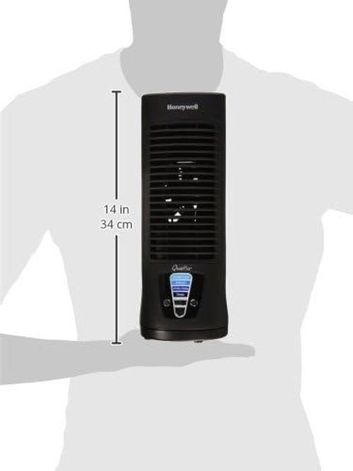 Honeywell QuietSet Personal Desk Fan - Oscillating Design with 4 Power Levels | Quiet Operation, Black