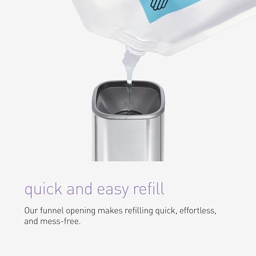 simplehuman Pulse Pump Soap Dispenser 10 oz Brushed Stainless Steel – No-Drip Refillable Kitchen & Bathroom
