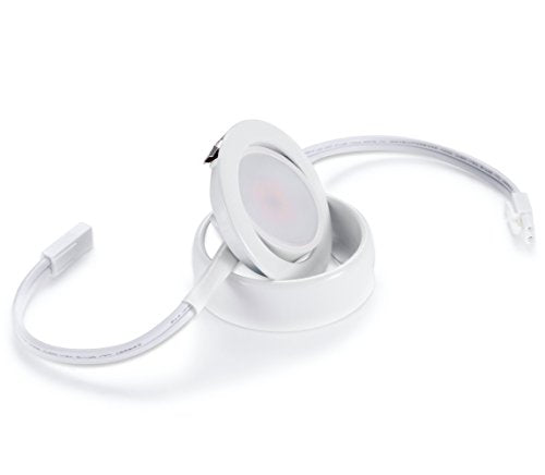 GETINLIGHT 2.75-Inch White LED Puck Lights 3-Pack 2700K Recessed & Surface Mount