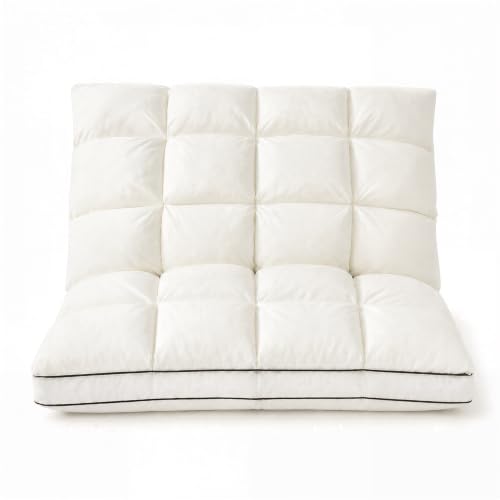 White King Size Dual-Layer Goose Feather Down Pillows 2 Pack