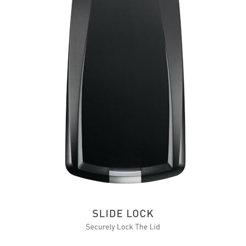 simplehuman 40L / 10.6Gal Slim Kitchen Step Trash Can with Lock, Black Plastic