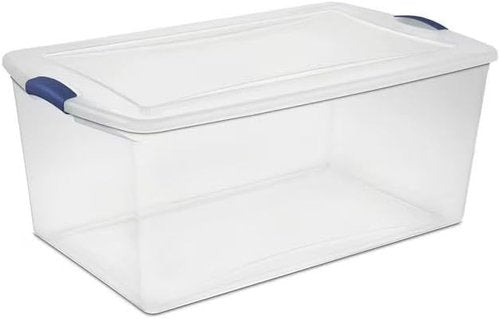Clear Plastic Storage Bin - 105 Quart Latch Box with Clear Lid | Durable & Versatile