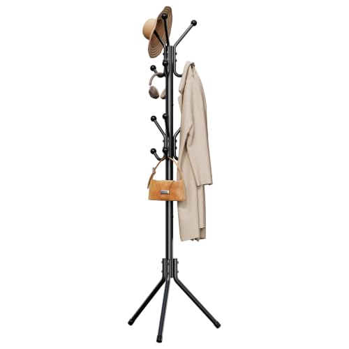 HYSEYY Coat Rack Freestanding,Metal Tree for Entryway with 12 Hooks